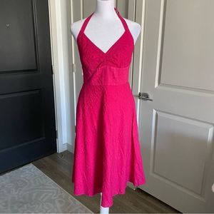 J. Crew Pink Cotton Linen Halter Midi Sundress Size 4